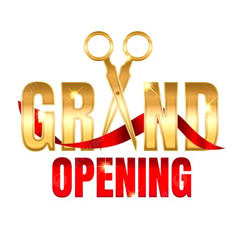 luxury grand opening lettering text  ribbon golden  red premium
