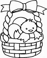 Easter Basket Coloring Pages Colouring Baskets Printable Egg Chick Clipart Kids Color Template Eggs Empty Cute Sheets Print Outline Fruit sketch template