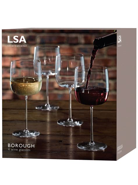 Lsa International Borough Red Wine Glasses Set Of 4 450ml Clear At