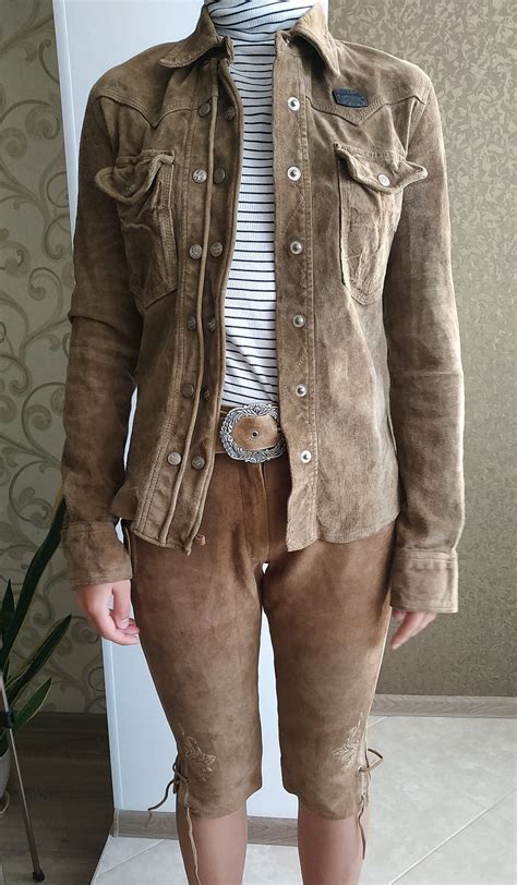 gorgeous natural suede women cowboy suit soft brown real etsy