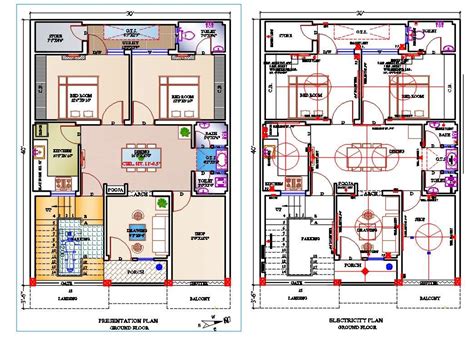 house plan  electrical layout drawing dwg file cadbull
