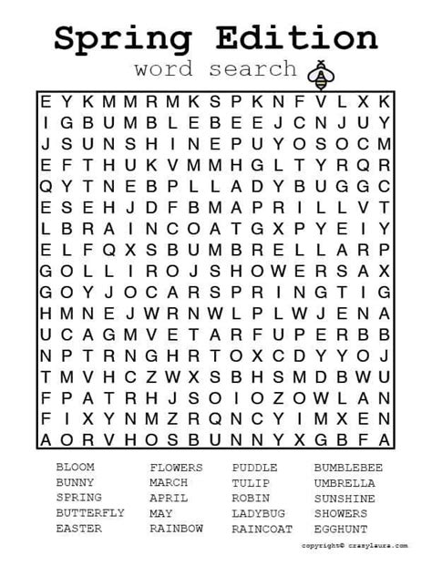 spring word search printable game sheets spring words spring