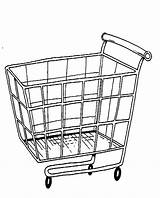 Coloring Cart Pages Shopping Trolley Drawing Grocery Getdrawings Getcolorings sketch template