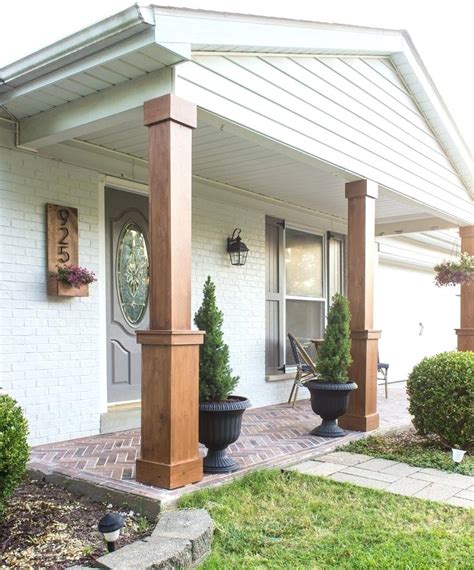 front porch columns how to wrap existing in stained wood and build a