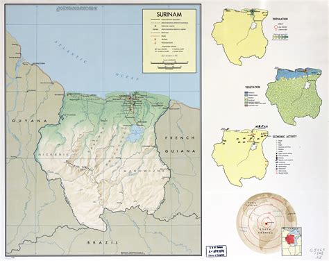 large detailed country profile map  suriname  suriname south america mapsland