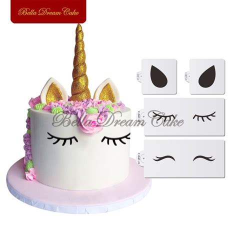 unicorn eyesears cake side stencil set animals stencils party wedding