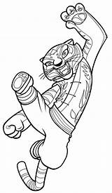 Coloring Kung Panda Fu Tigress Pages Popular sketch template