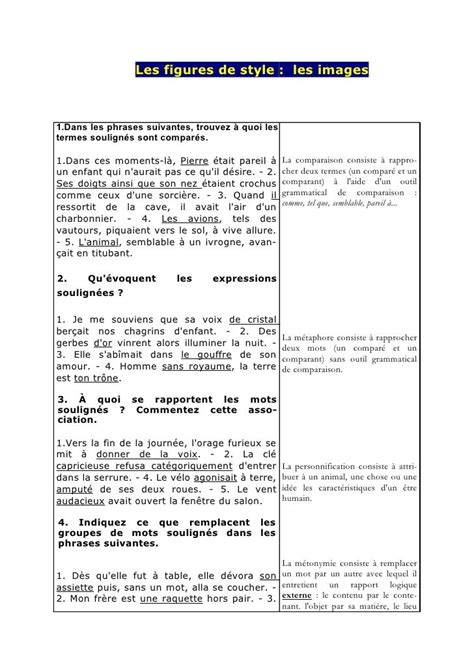 comment trouver des figures de style dans  texte
