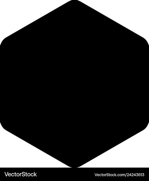 hexagon  rounded corners icon black color vector image