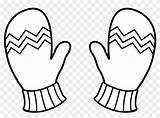 Gloves Coloring Pages Mitten Clip Clipart Transparent Popular sketch template