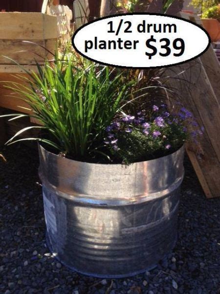 raised garden bed metal  barrel rustic industrial planter box