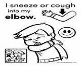 Coloring Pages Cough Elbow Sneeze Into Printable Info Kids sketch template