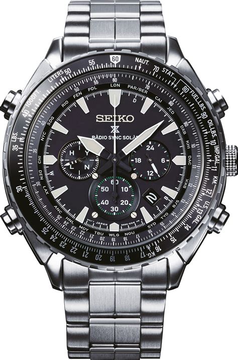 seiko mens prospex radio sync solar pilot  ssgp walmartcom