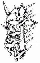 Cross Skull Drawings Drawing Sketches Horned Wings Stark Deviantart Clipartmag Tattoo Designs Getdrawings sketch template