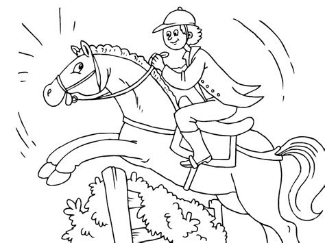 horse jumping coloring page coloring pages
