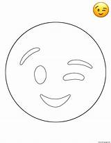 Wink Coloring Emoji Pages Sheets Printable sketch template