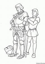 Coloring Pages Squire Knight Moyen Medieval Age Knights Imagen Soldiers Wars Colorkid Dibujo Escudero Con Drawing Kids St sketch template