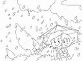Rainy Autumn Coloring Stock Drawing Raining Depositphotos Illustrator Hft sketch template