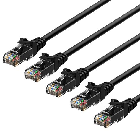 ethernet cable rankie  pack rj cat  ethernet patch lan network cable  feet black