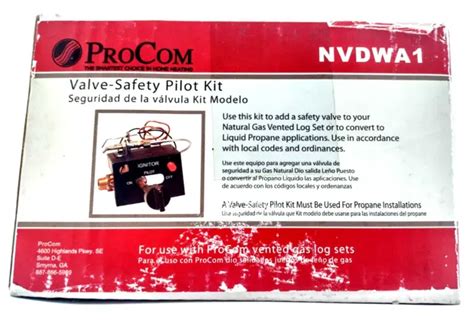 Procom Valve Safety Pilot Kit Natural Gas Propane Vented Log Install