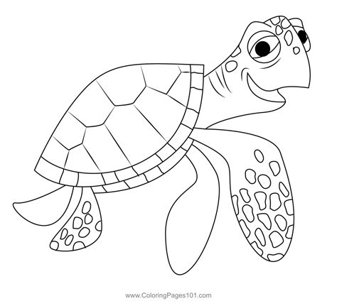 crush  turtle coloring page  kids  finding nemo printable