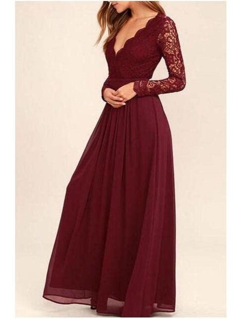 modest burgundy lace open back prom dress bridesmaid