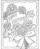 Birthday Coloring Happy Printable Cards Pages Card Kids Sheets Presents Colouring Drawing Teacher Folding Appreciation Template Girls Spanish Print Flower sketch template