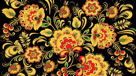 red yellow green black background floral illustration hd floral wallpapers hd wallpapers id
