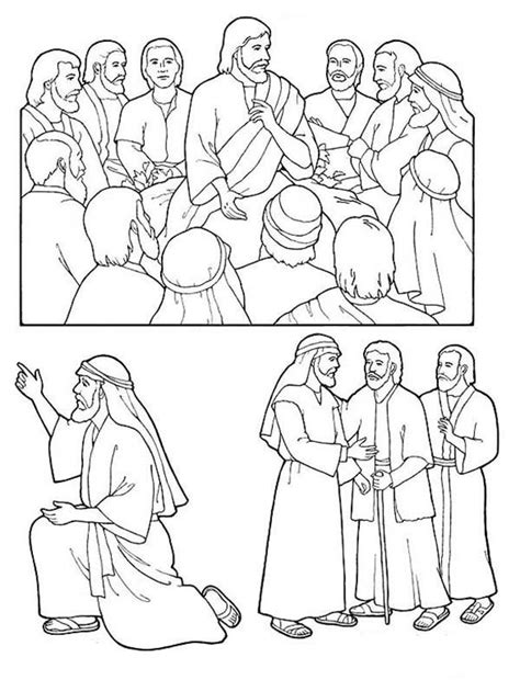 drawing jesus disciples coloring page coloring sun bibleyskie