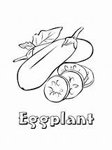 Eggplant Coloring Pages Vegetables Recommended sketch template