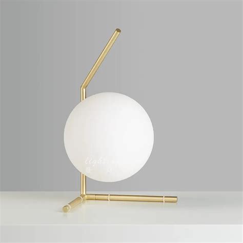 postmodern style lampen table lamp white glass ball stainless steel desk light golden modern