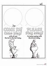 Door Hanger Coloring Grinch Knob Pages Seuss Dr Printable Bettercoloring Template sketch template