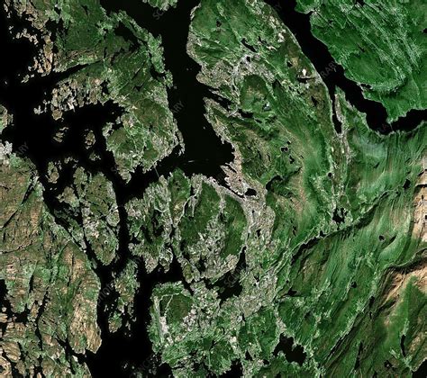bergen satellite image stock image  science photo library