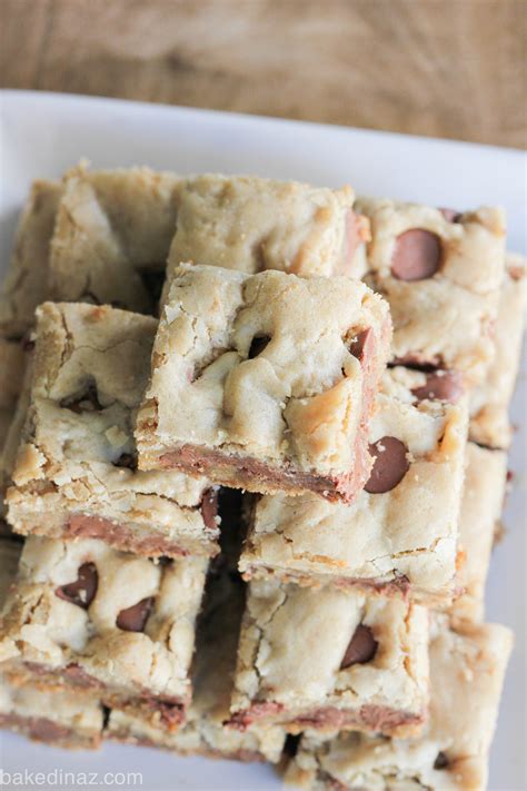 chewy chocolate chip cookie bars baked  az