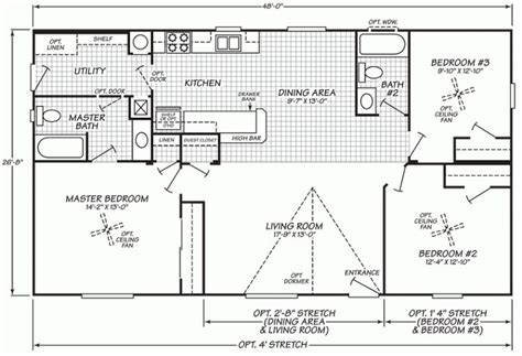 bedroom mobile home floor plans union park dining room