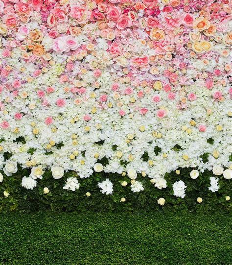 Pink White Flower Blossoms Wall Romantic Wedding