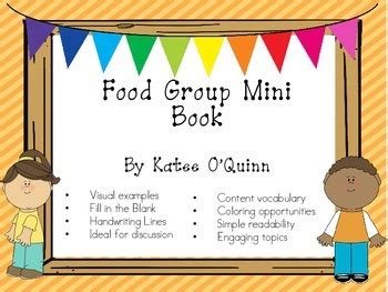 food group mini book  katee oquinn teachers pay teachers