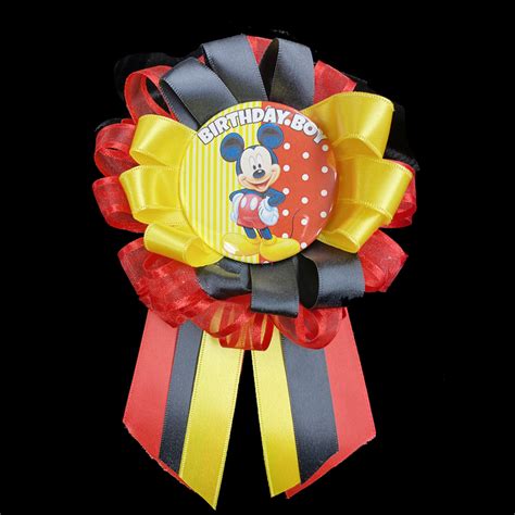 mickey mouse birthday corsage  brat shack party store