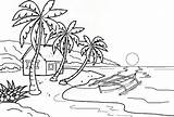 Mewarnai Pemandangan Alam Pantai Objek sketch template