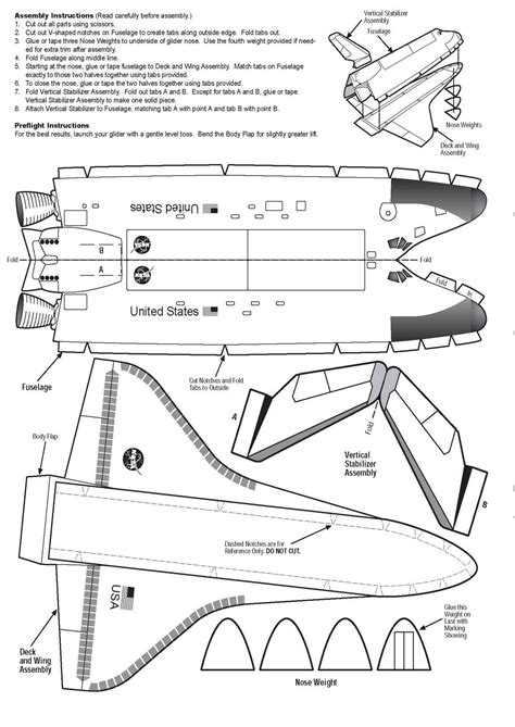 printable space shuttle paper template