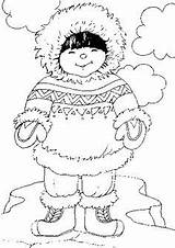 Eskimo Coloring Pages Colouring Kids Illustrations Color Stock Sheets Winter Crafts Animals Eskimos Girl Arctic Preschool Colors Christmas Graphics Embroidery sketch template