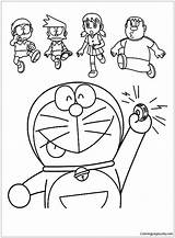 Doraemon Friends Pages Coloring Color sketch template
