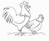 Coloring Pages Chicken Chickens Hen Two Printable Kids Template Pitara Color Preschoolers Child Line sketch template