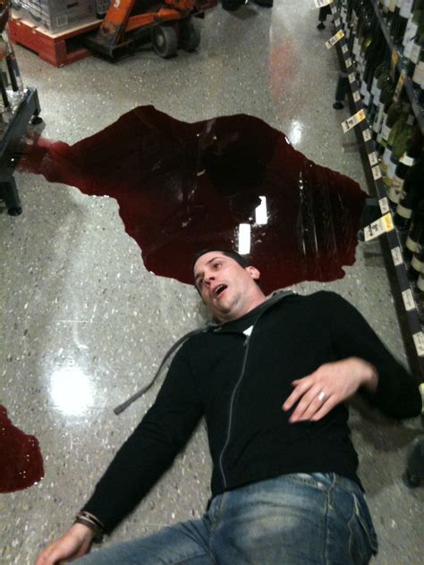 a red wine accident at our local bottle shop funny