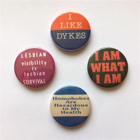 4 Lesbian Badges Dyke Pride Button Pins Vintage Remake Retro Etsy