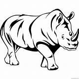 Coloring Rhinoceros Coloring4free Outlines Clipartmag Rinoceronte sketch template