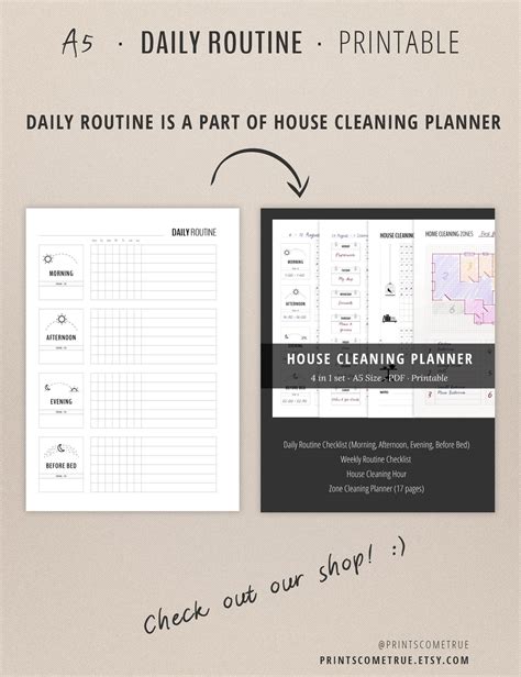 daily routine planner printable flylady morning routine etsy morning