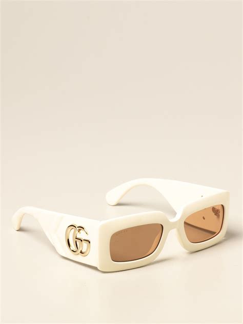 gucci sunglasses in acetate with gg logo glasses gucci women white