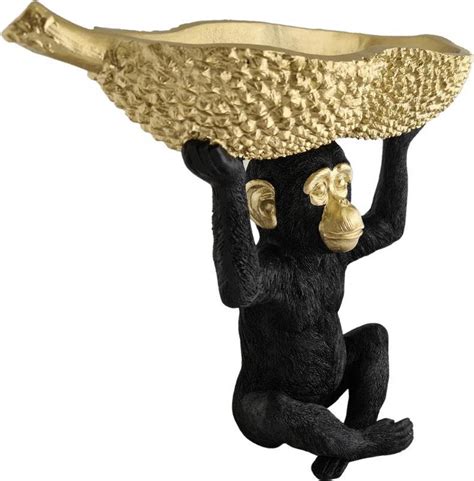 decoratie aap met schaal goud zwart xxcm bolcom