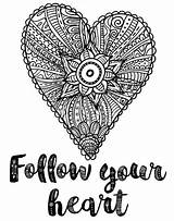 Coloring Pages Heart Colouring Follow Adult Book Sheets Everyone Printables Printable Favecrafts Craft sketch template